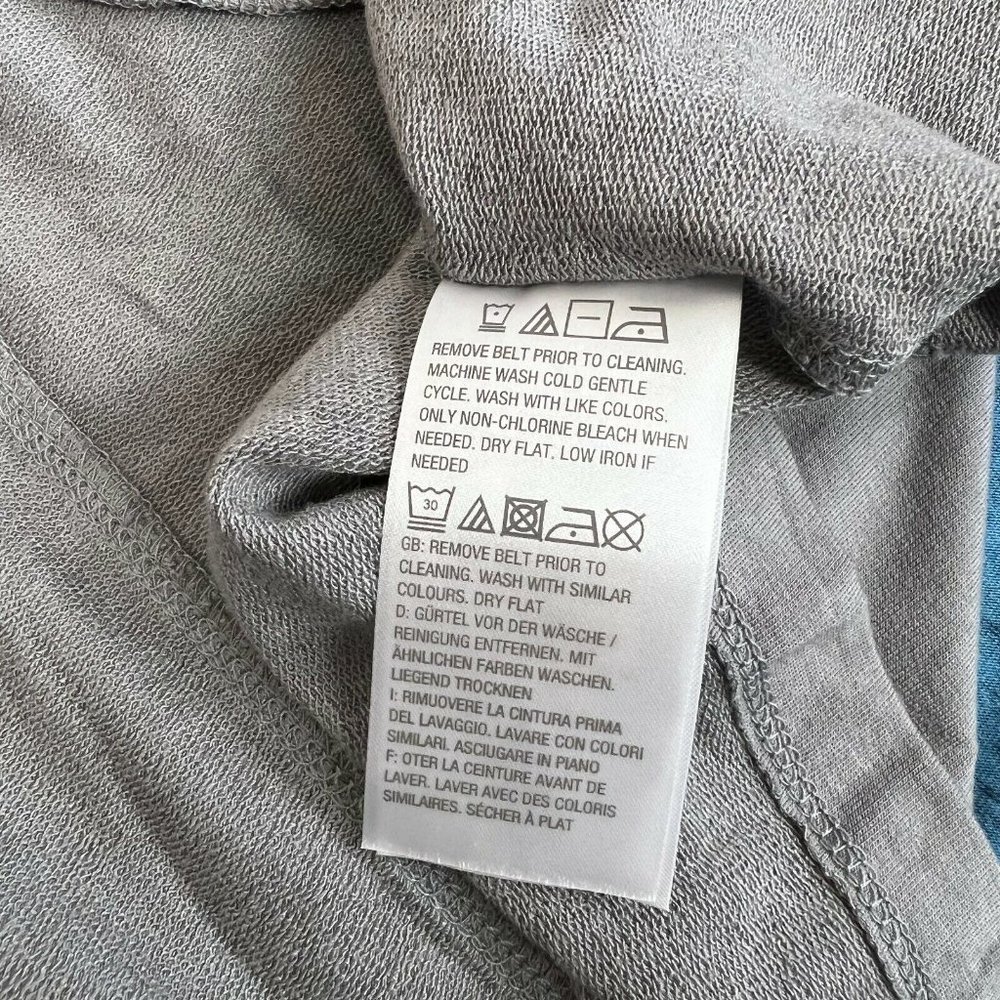 Lisa Rinna Collection French Terry Duster Vest Size XS Belted Frost Grey A288525 - Picture 7 of 11